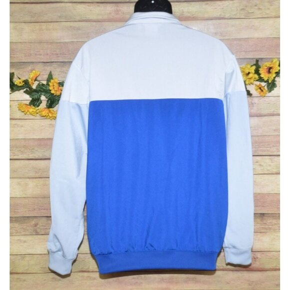 Adidas Blue & White Split Firebird Jacket Men's Large L Color Block Classic - Picture 8 of 11